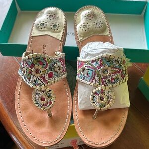 Jack Rogers Floral Embellished Sandals
